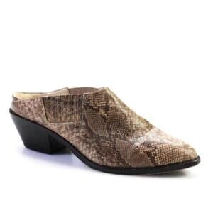 Raye Slip-On Snakeskin Mule Booties Size 8